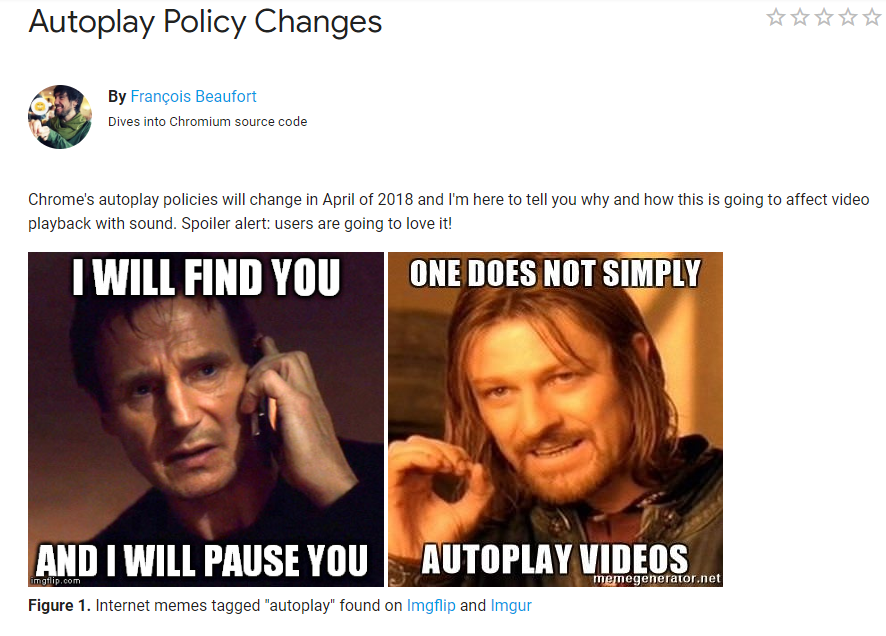 Veranderingen in het Autoplay-beleid Chrome (Autoplay Policy Changes)