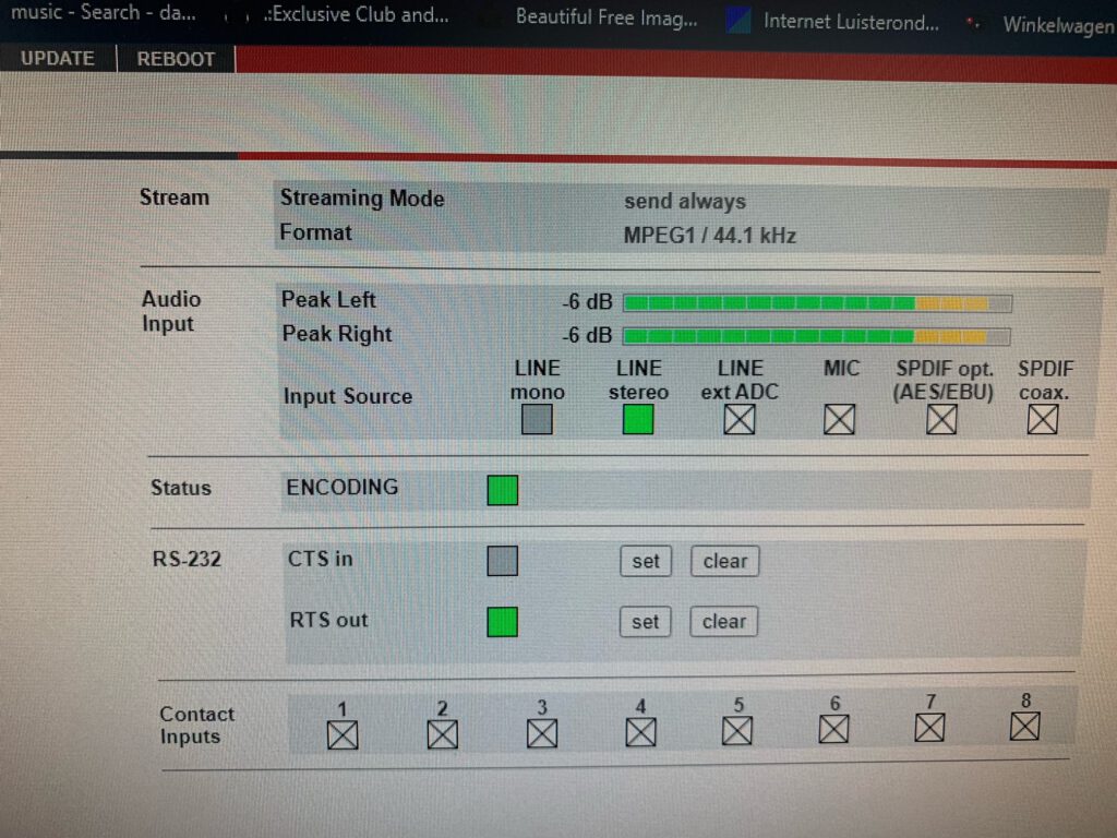 Barix webinterface encoder shoutcast icecast
