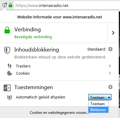 Firefox blokkeert autoplay