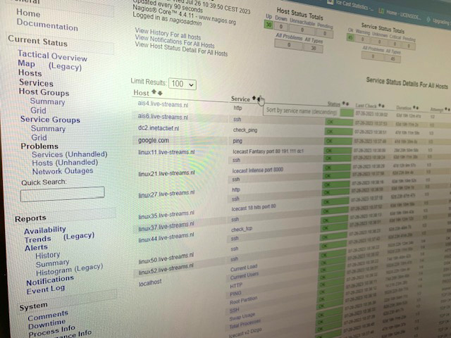 Nieuwe monitortools Cacti, Nagios server en Zabbix