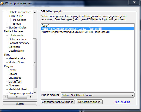 voorkeuren dsp encoder